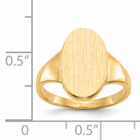 14k 9.0x14.5mm Closed Back Signet Ring-RS188