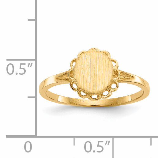 14k 6.5x7.0mm Open Back Signet Ring-RS190