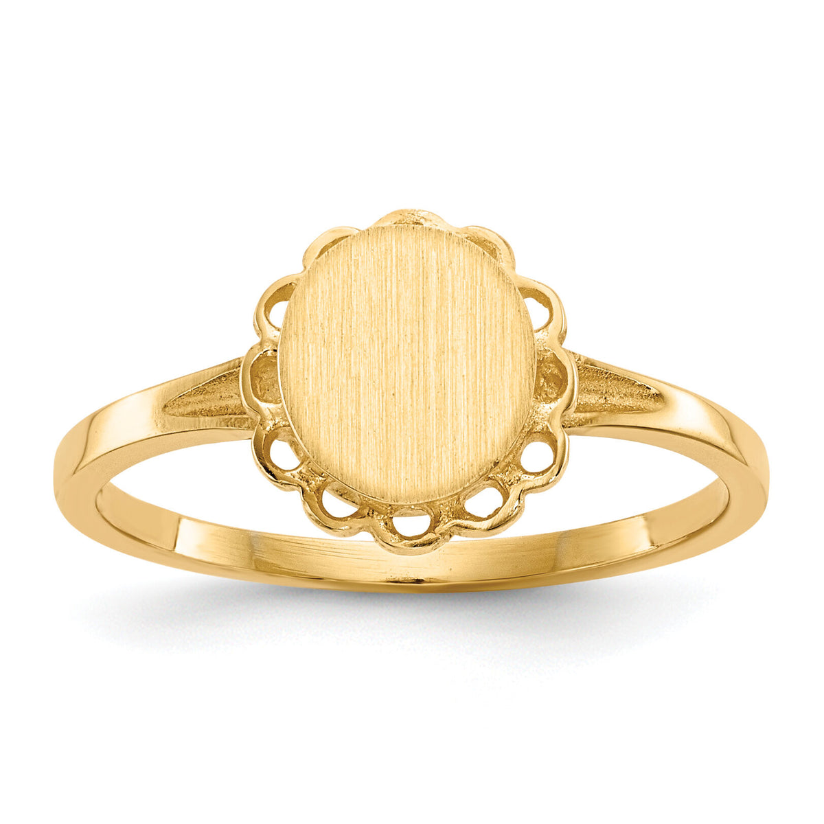 14k 6.5x7.0mm Open Back Signet Ring-RS190