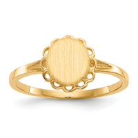 14k 6.5x7.0mm Open Back Signet Ring-RS190
