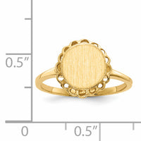 14k 8.5x9.0mm Open Back Signet Ring-RS191