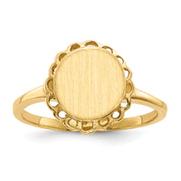 14k 8.5x9.0mm Open Back Signet Ring-RS191