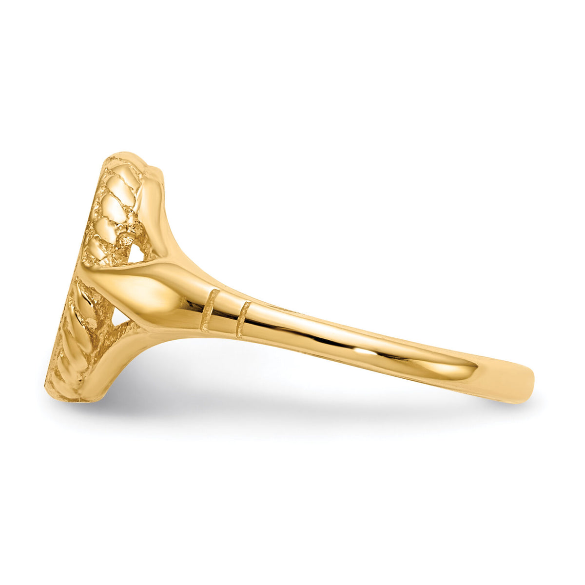 14k 8.5x6.5mm Open Back Child's Signet Ring-RS194