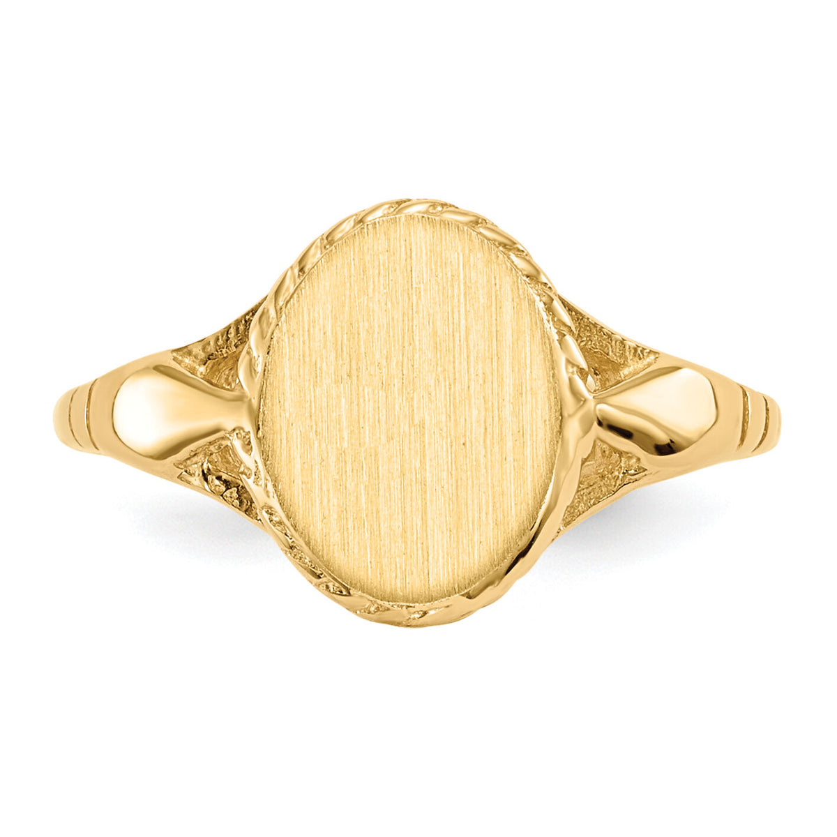 14k 8.5x6.5mm Open Back Child's Signet Ring-RS194
