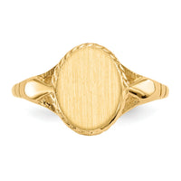 14k 8.5x6.5mm Open Back Child's Signet Ring-RS194