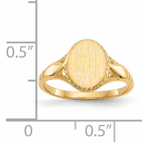 14k 8.5x6.5mm Open Back Child's Signet Ring-RS194