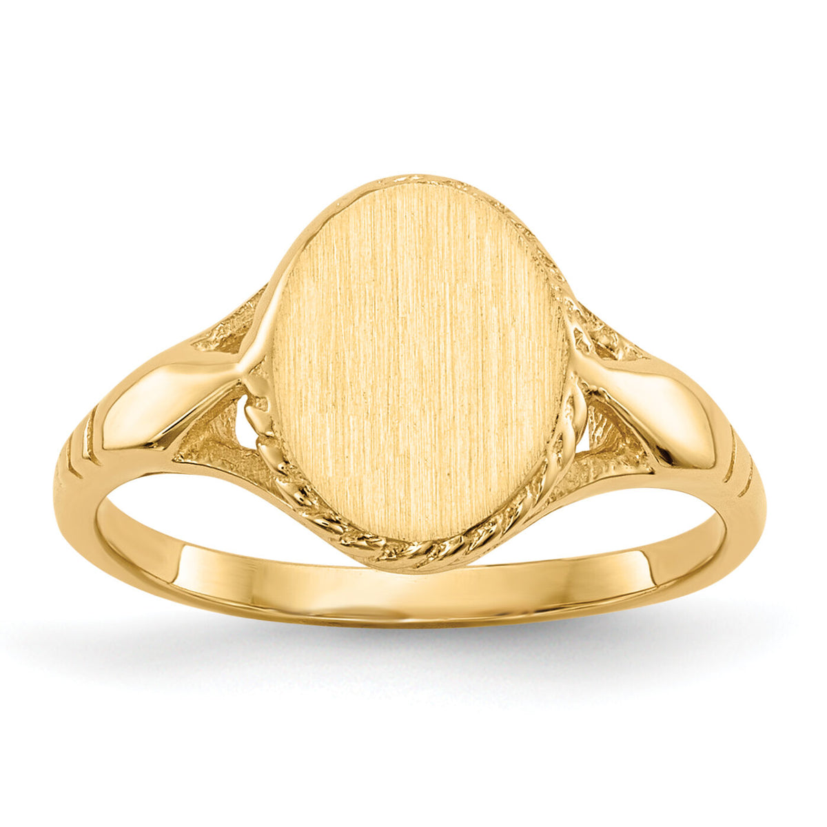 14k 8.5x6.5mm Open Back Child's Signet Ring-RS194