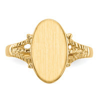 14k 8.5x14.0mm Closed Back Signet Ring-RS196