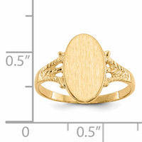 14k 8.5x14.0mm Closed Back Signet Ring-RS196
