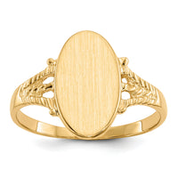 14k 8.5x14.0mm Closed Back Signet Ring-RS196