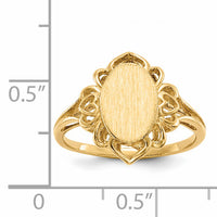 14k 7.5x10.5mm Open Back Signet Ring-RS197