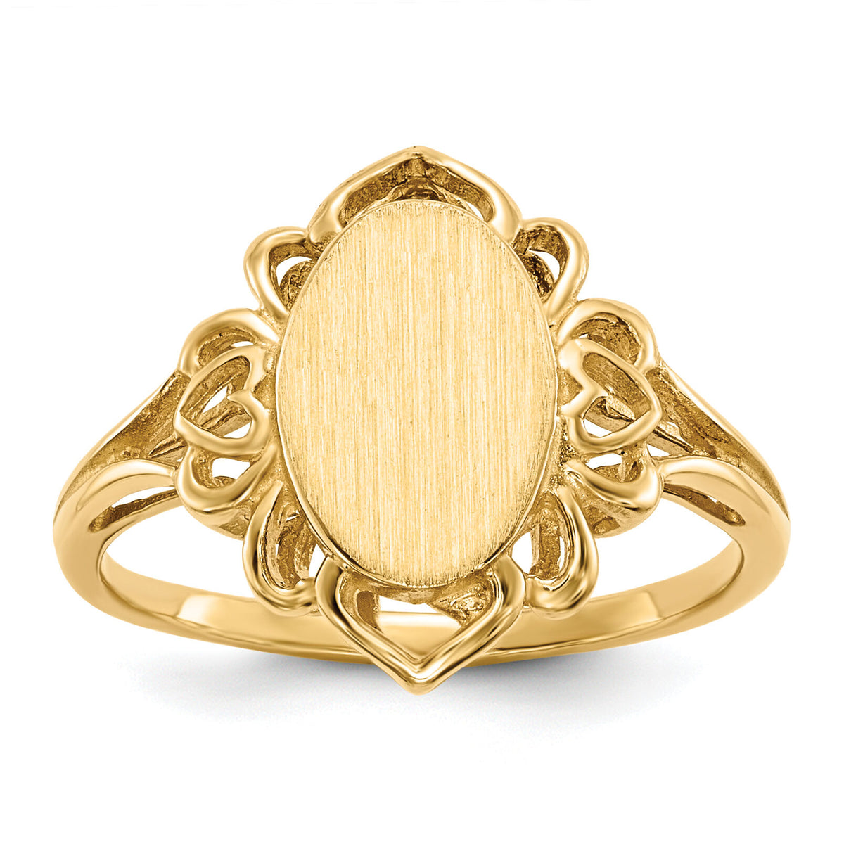 14k 7.5x10.5mm Open Back Signet Ring-RS197