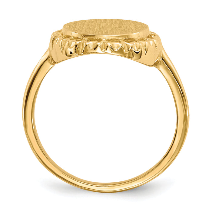 14k 11.0x12.5mm Open Back Signet Ring-RS198