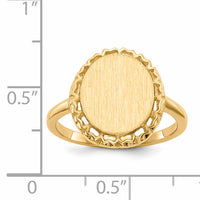 14k 11.0x12.5mm Open Back Signet Ring-RS198