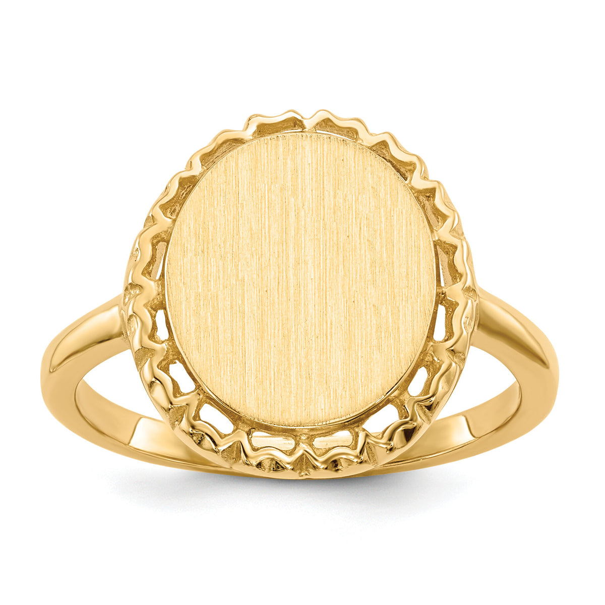 14k 11.0x12.5mm Open Back Signet Ring-RS198