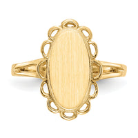 14k 7.0x13.0mm Open Back Signet Ring-RS200