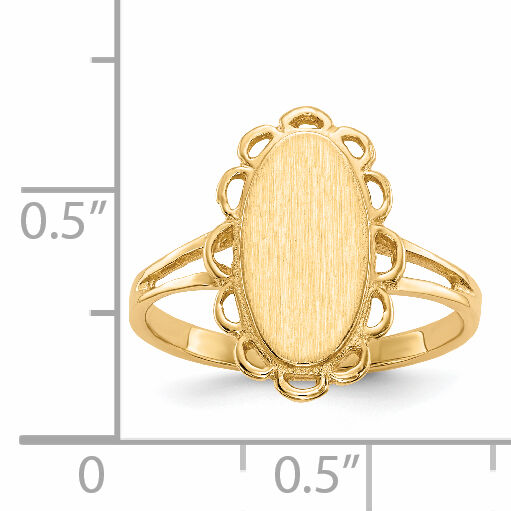 14k 7.0x13.0mm Open Back Signet Ring-RS200