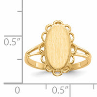 14k 7.0x13.0mm Open Back Signet Ring-RS200