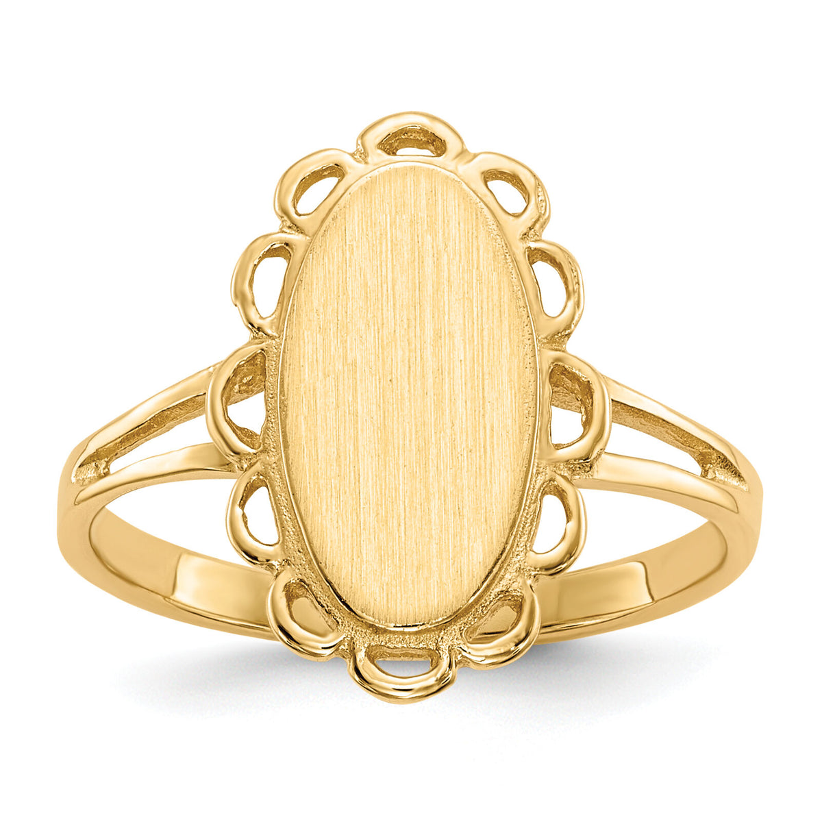 14k 7.0x13.0mm Open Back Signet Ring-RS200