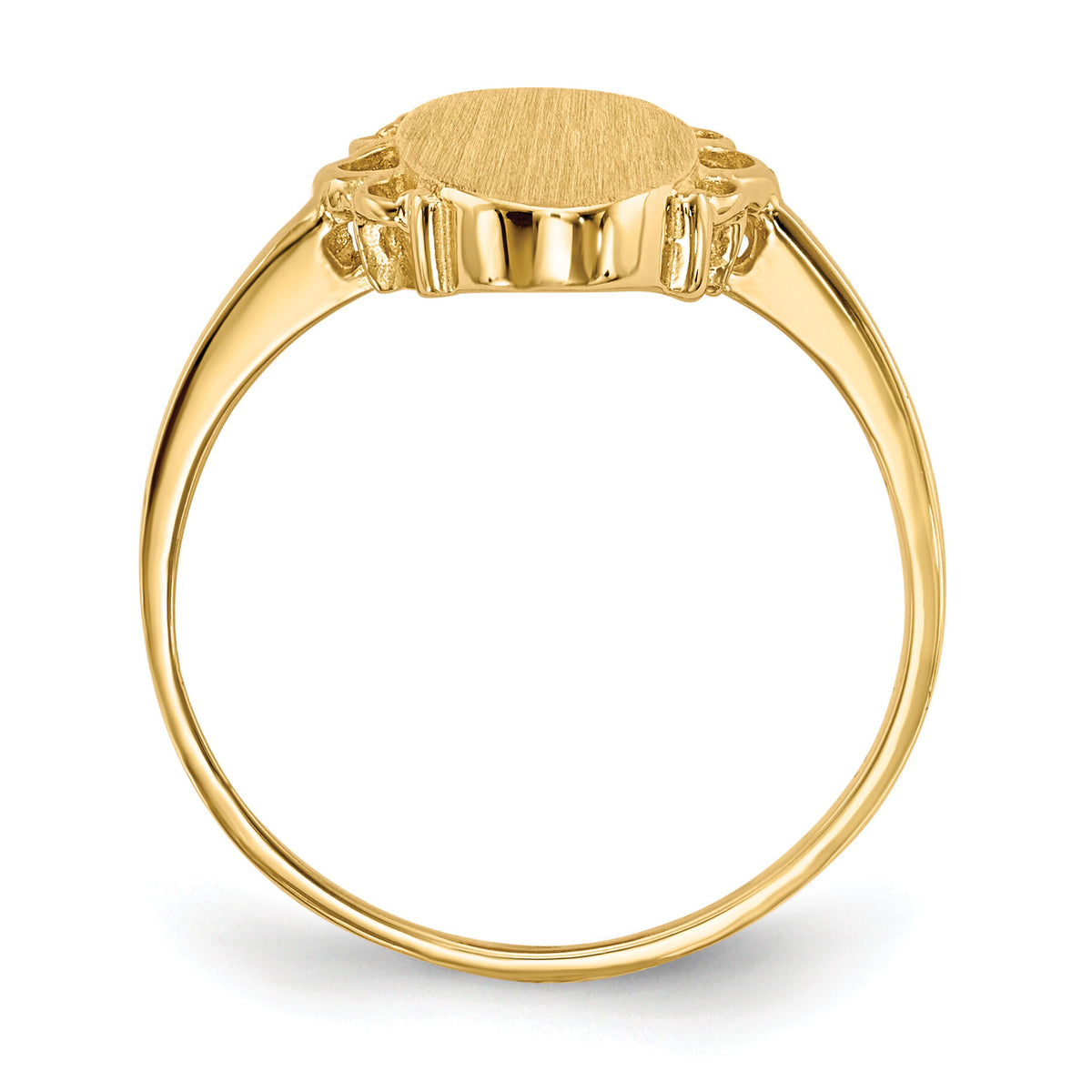 14k 7.0x14.5mm Open Back Signet Ring-RS201
