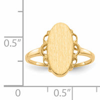 14k 7.0x14.5mm Open Back Signet Ring-RS201