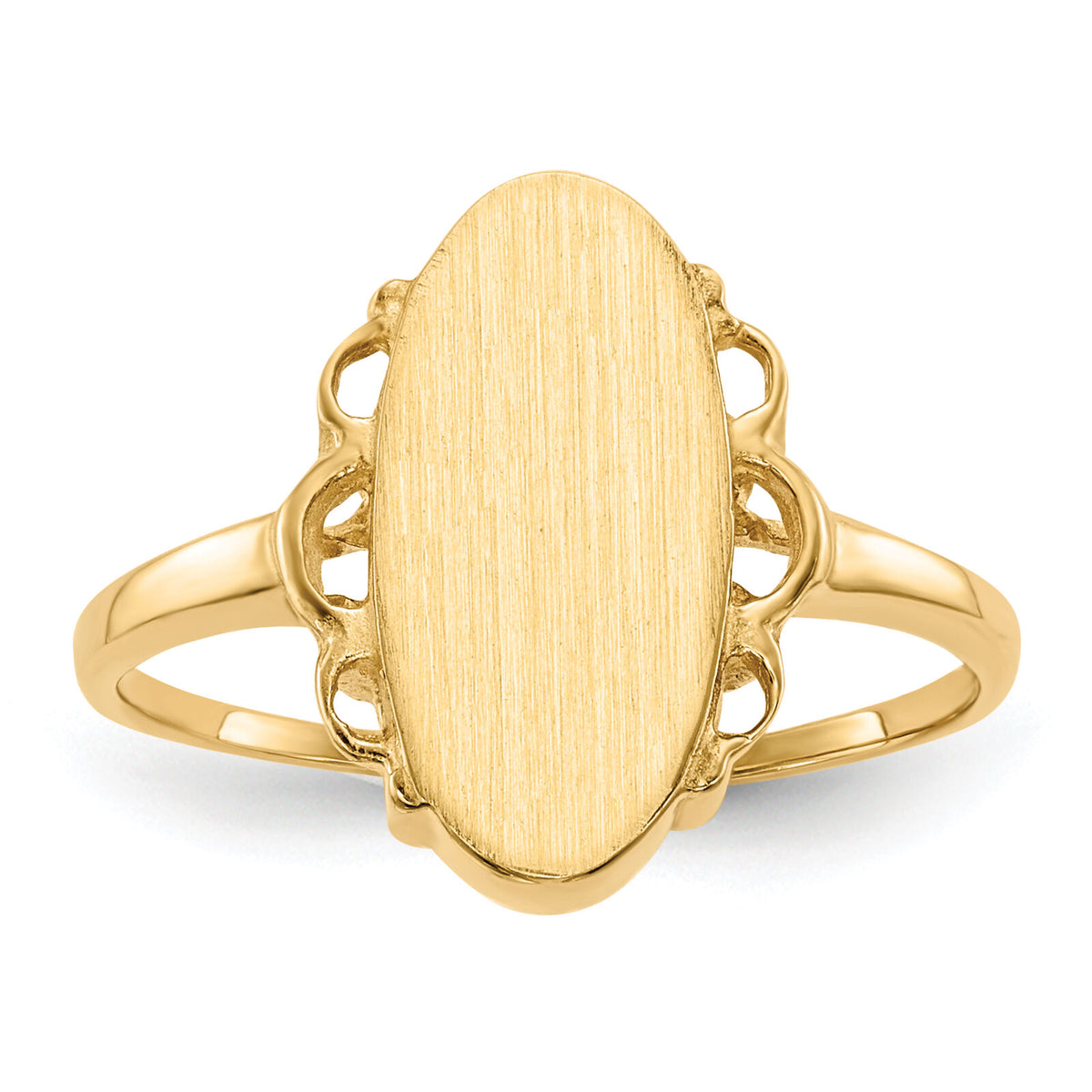 14k 7.0x14.5mm Open Back Signet Ring-RS201