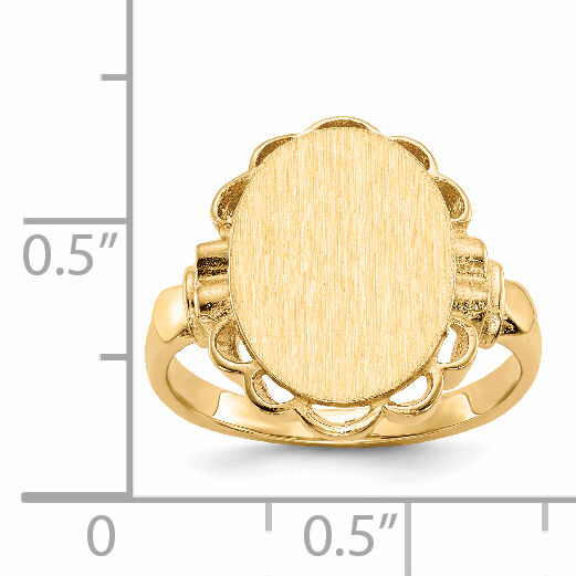 14k 10.5x14.0mm Open Back Signet Ring-RS202