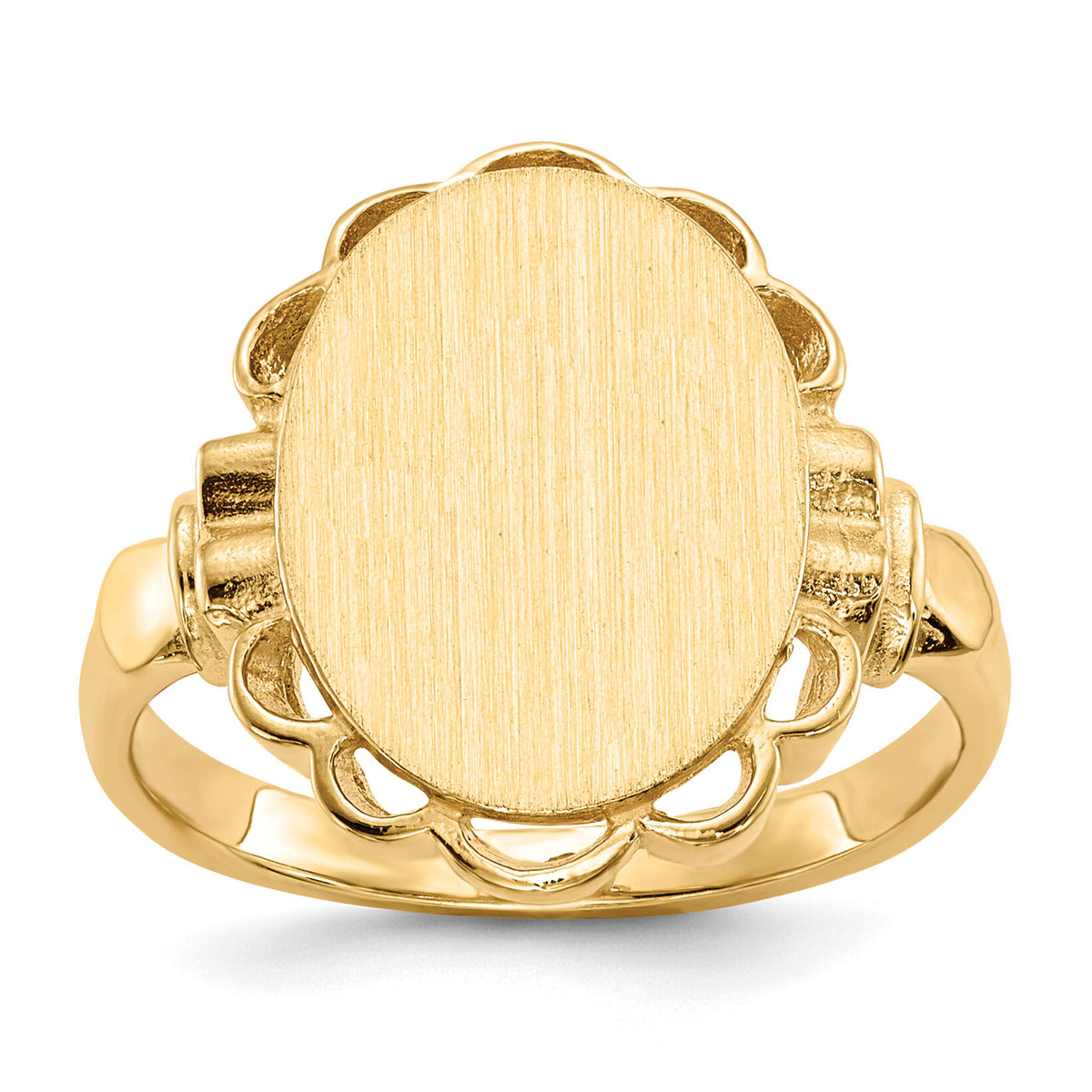 14k 10.5x14.0mm Open Back Signet Ring-RS202