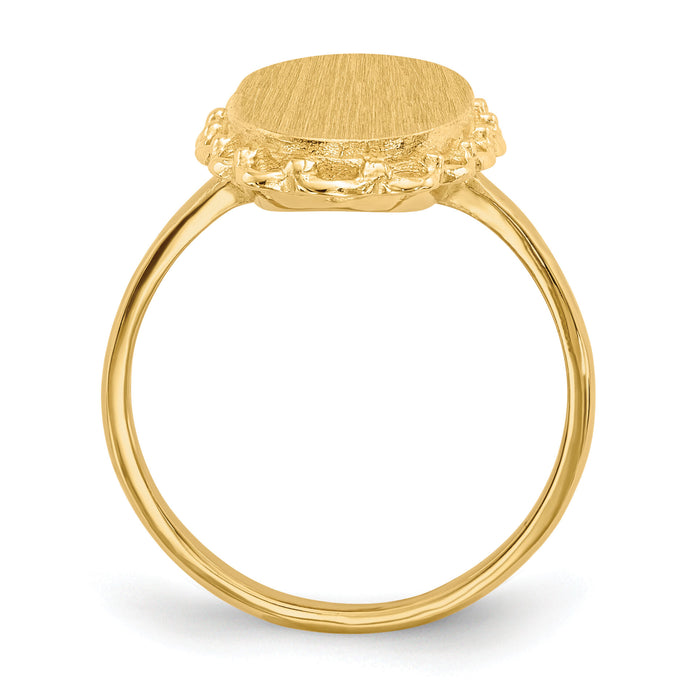 14k 9.0x16.0mm Open Back Signet Ring-RS203