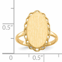 14k 9.0x16.0mm Open Back Signet Ring-RS203