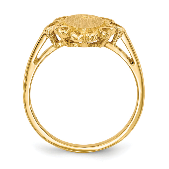 14k 6.0x11.5mm Open Back Diamond Signet Ring Mounting-RS232