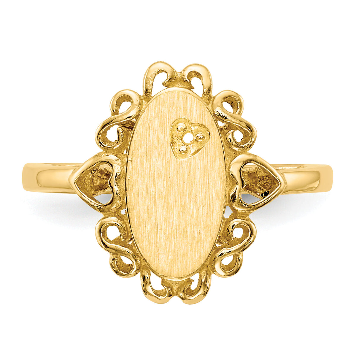 14k 6.0x11.5mm Open Back Diamond Signet Ring Mounting-RS232