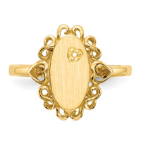 14k 6.0x11.5mm Open Back Diamond Signet Ring Mounting-RS232