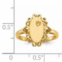 14k 6.0x11.5mm Open Back Diamond Signet Ring Mounting-RS232