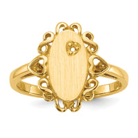 14k 6.0x11.5mm Open Back Diamond Signet Ring Mounting-RS232