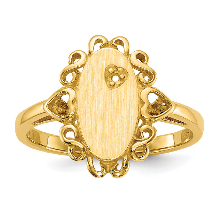 14k 6.0x11.5mm Open Back Diamond Signet Ring Mounting-RS232