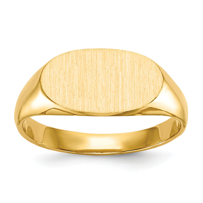 14k 6.25x11.5mm Closed Back Children's Signet Ring-RS239
