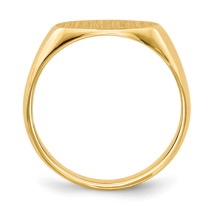 14k 11.0x6.5mm Closed Back Children's Signet Ring-RS240