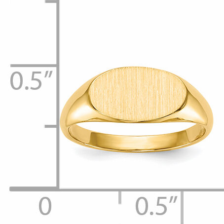 14k 11.0x6.5mm Closed Back Children's Signet Ring-RS240