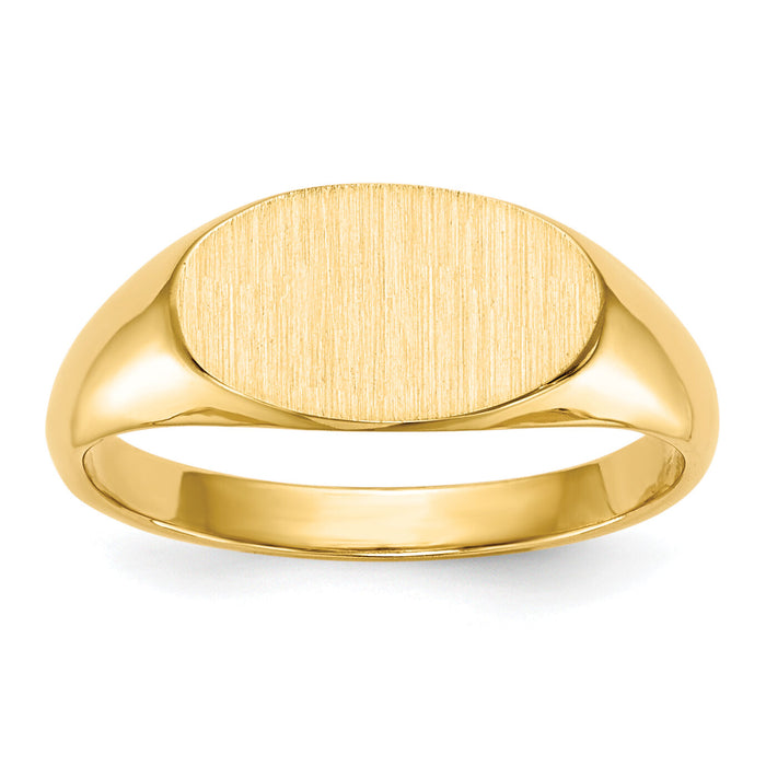 14k 11.0x6.5mm Closed Back Children's Signet Ring-RS240