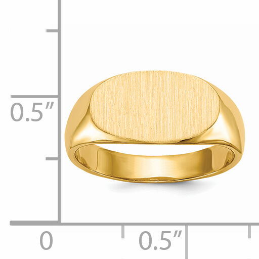 14k 13.5x7.0mm Closed Back Signet Ring-RS241