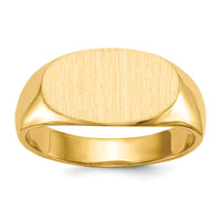 14k 13.5x7.0mm Closed Back Signet Ring-RS241