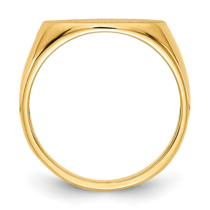14k 13.5x8.0mm Closed Back Signet Ring-RS242