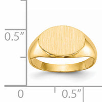 14k 11.0x7.5mm Closed Back Child's Signet Ring-RS251