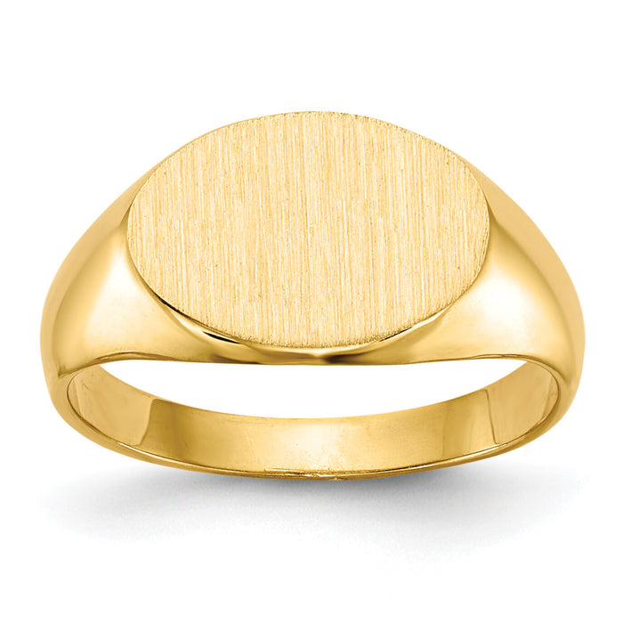 14k 11.0x7.5mm Closed Back Child's Signet Ring-RS251