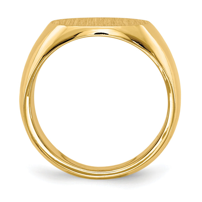 14k 12.5x9.5mm Closed Back Signet Ring-RS252