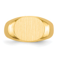 14k 12.5x9.5mm Closed Back Signet Ring-RS252