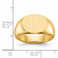 14k 12.5x9.5mm Closed Back Signet Ring-RS252