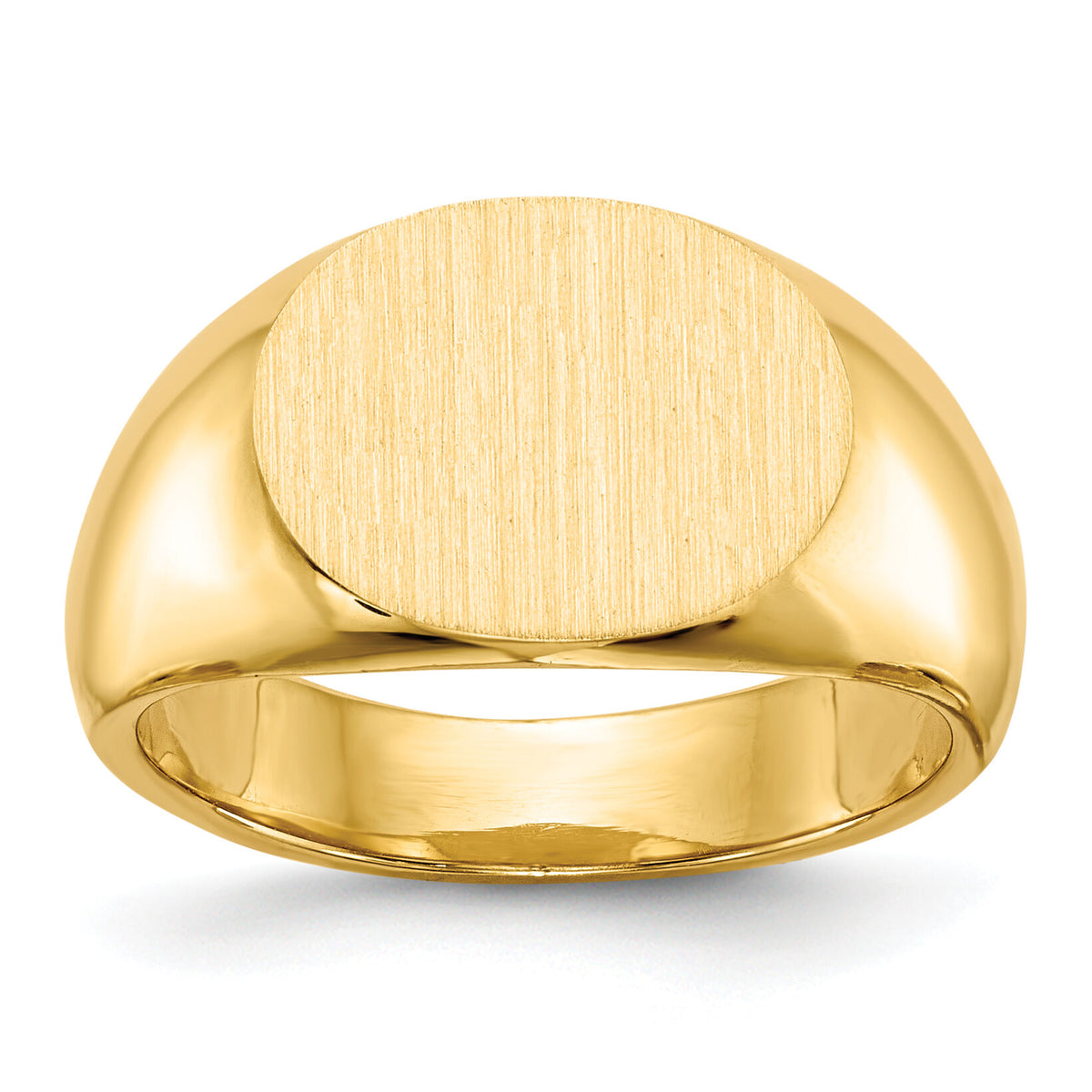 14k 12.5x9.5mm Closed Back Signet Ring-RS252