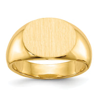 14k 12.5x9.5mm Closed Back Signet Ring-RS252